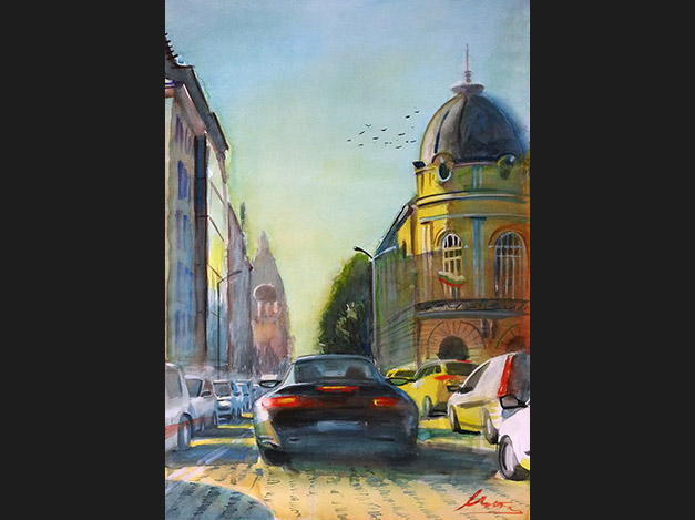 Traffic in the center of Sofia